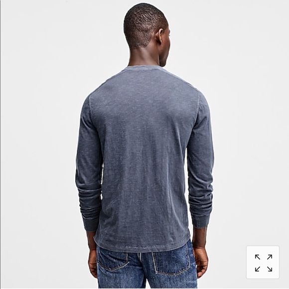 New J Crew Garment-dyed slub cotton henley Gray - Picture 3 of 4